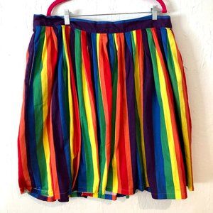 Modcloth Rainbow Stripe Circle Skirt Size 2x